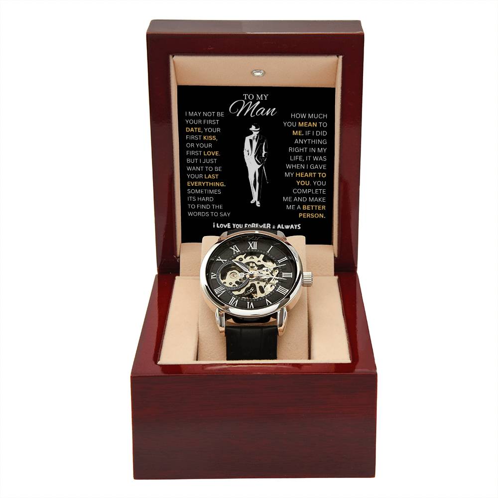 To My Man | Men's Openwork Watch | Heartfelt Message
