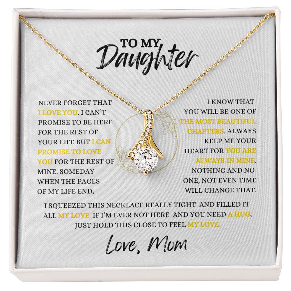 TO MY DAUGHTER - Necklace Gift From Mom, Daughter Gift, Inspirational Strength Gift, Daughter Necklace, Love Knot, 14k Sentimental