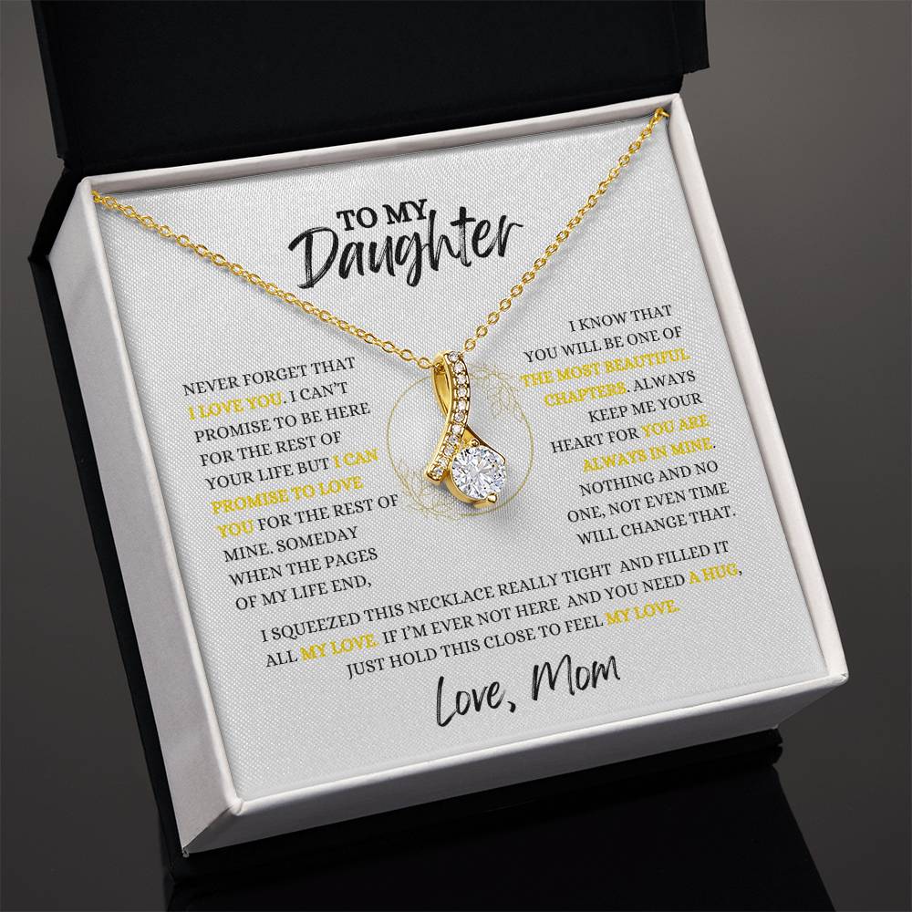 TO MY DAUGHTER - Necklace Gift From Mom, Daughter Gift, Inspirational Strength Gift, Daughter Necklace, Love Knot, 14k Sentimental