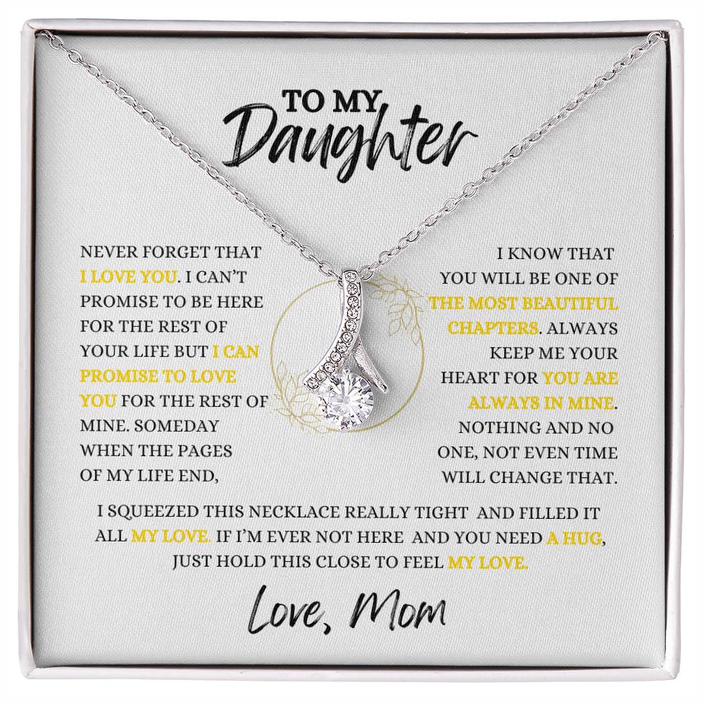 TO MY DAUGHTER - Necklace Gift From Mom, Daughter Gift, Inspirational Strength Gift, Daughter Necklace, Love Knot, 14k Sentimental