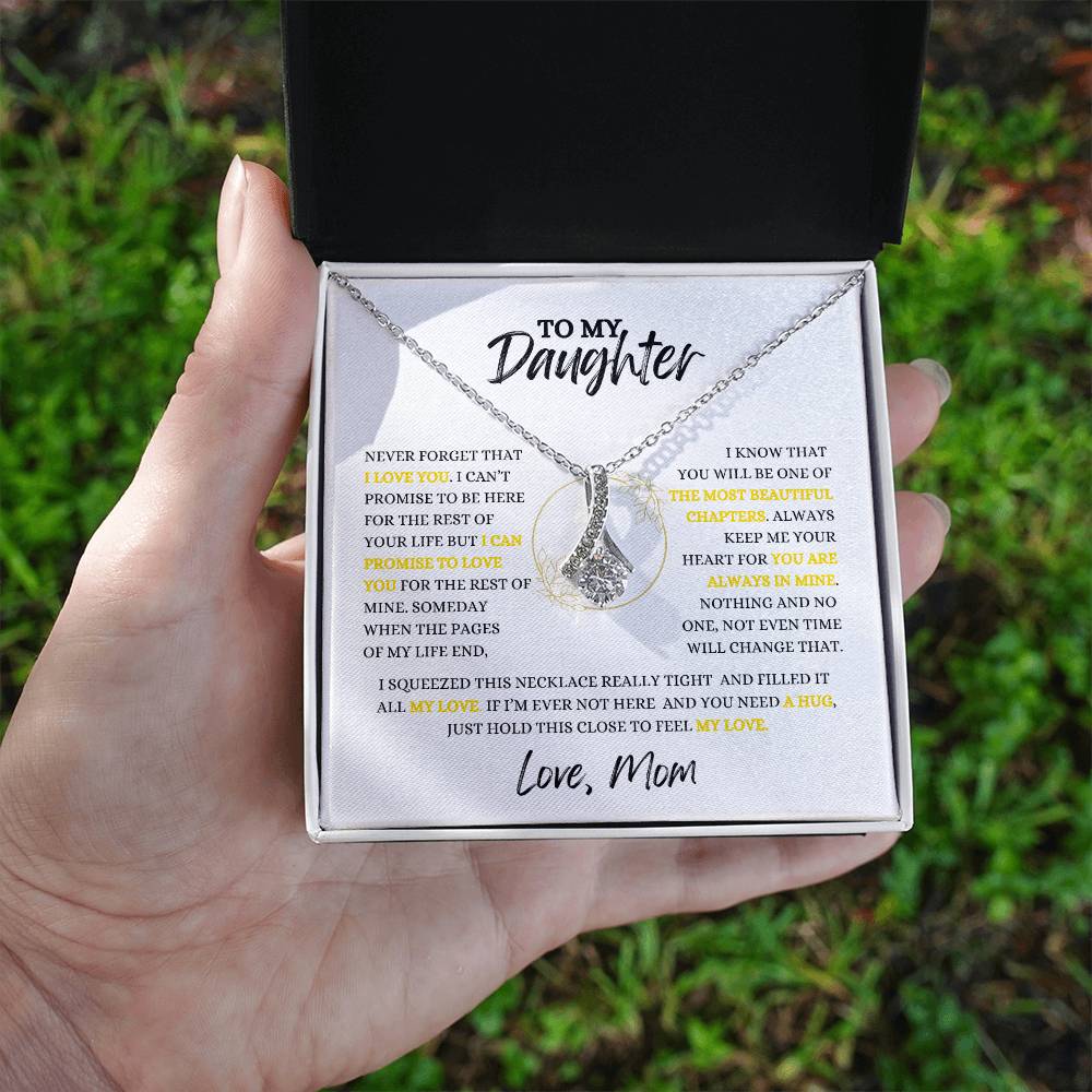 TO MY DAUGHTER - Necklace Gift From Mom, Daughter Gift, Inspirational Strength Gift, Daughter Necklace, Love Knot, 14k Sentimental