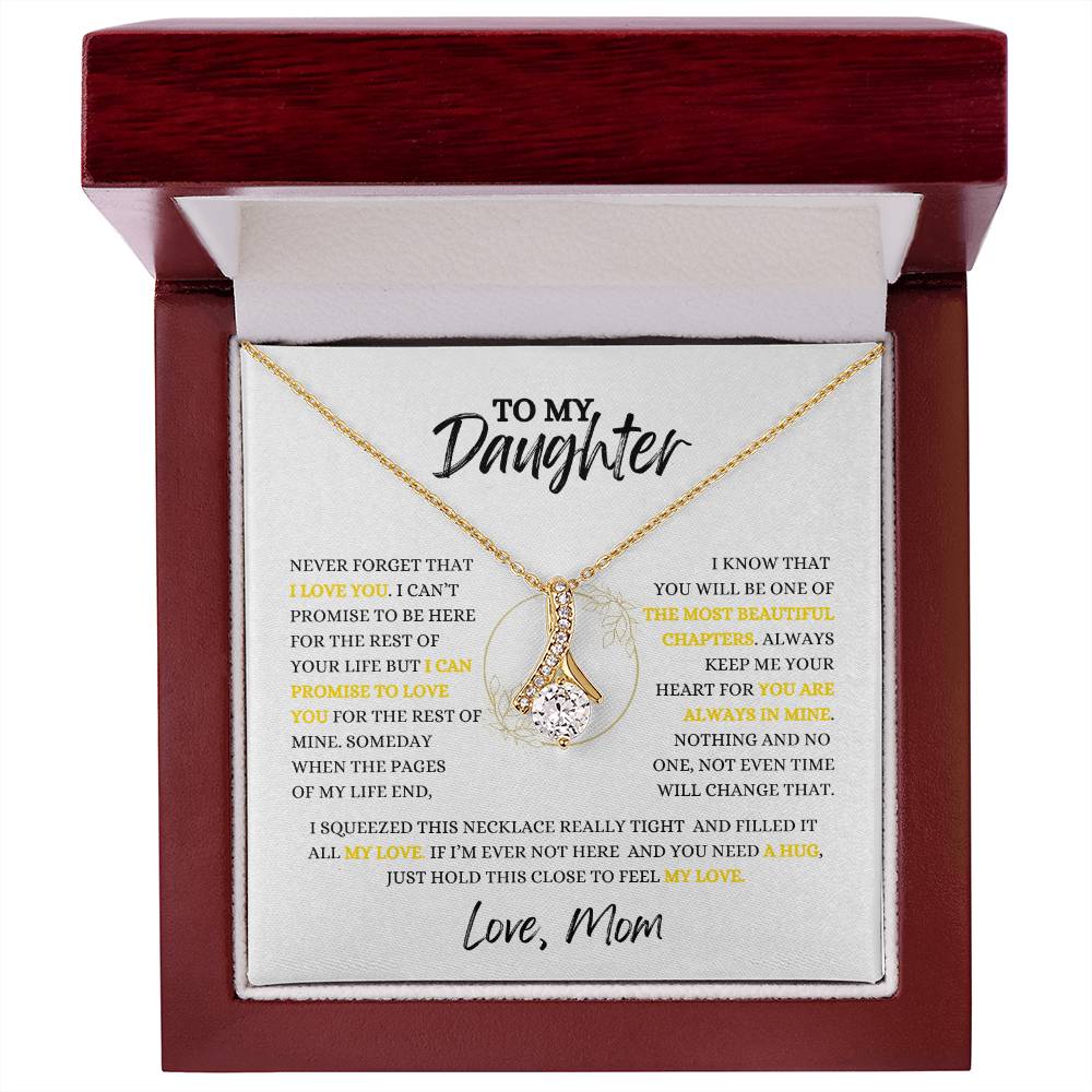TO MY DAUGHTER - Necklace Gift From Mom, Daughter Gift, Inspirational Strength Gift, Daughter Necklace, Love Knot, 14k Sentimental