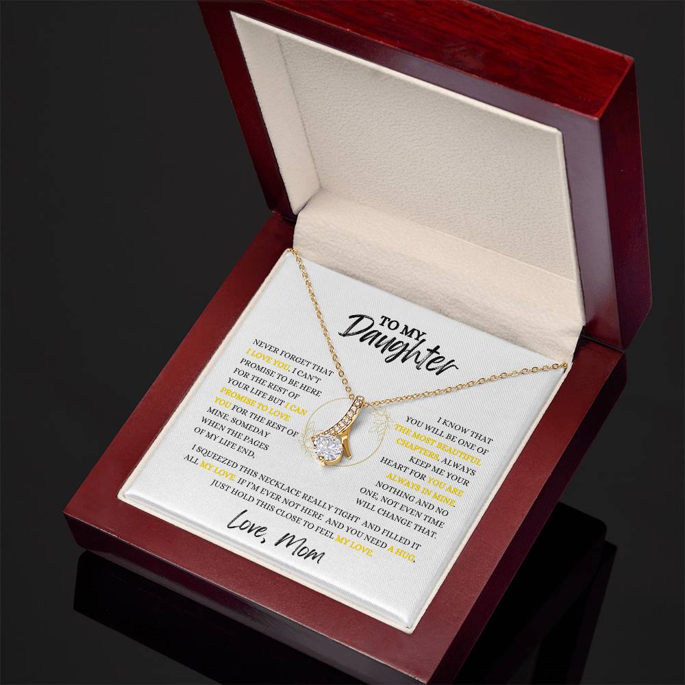 TO MY DAUGHTER - Necklace Gift From Mom, Daughter Gift, Inspirational Strength Gift, Daughter Necklace, Love Knot, 14k Sentimental