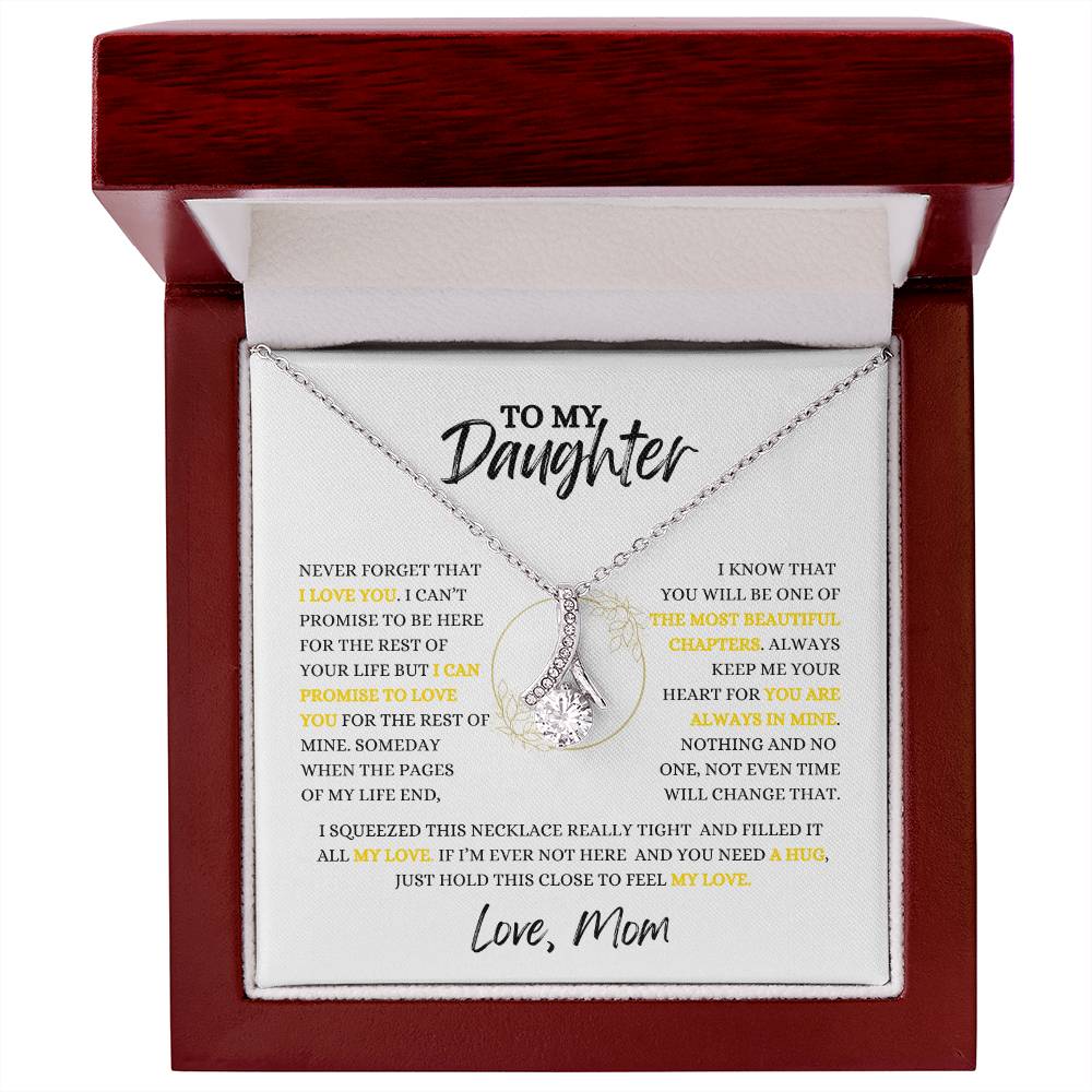 TO MY DAUGHTER - Necklace Gift From Mom, Daughter Gift, Inspirational Strength Gift, Daughter Necklace, Love Knot, 14k Sentimental