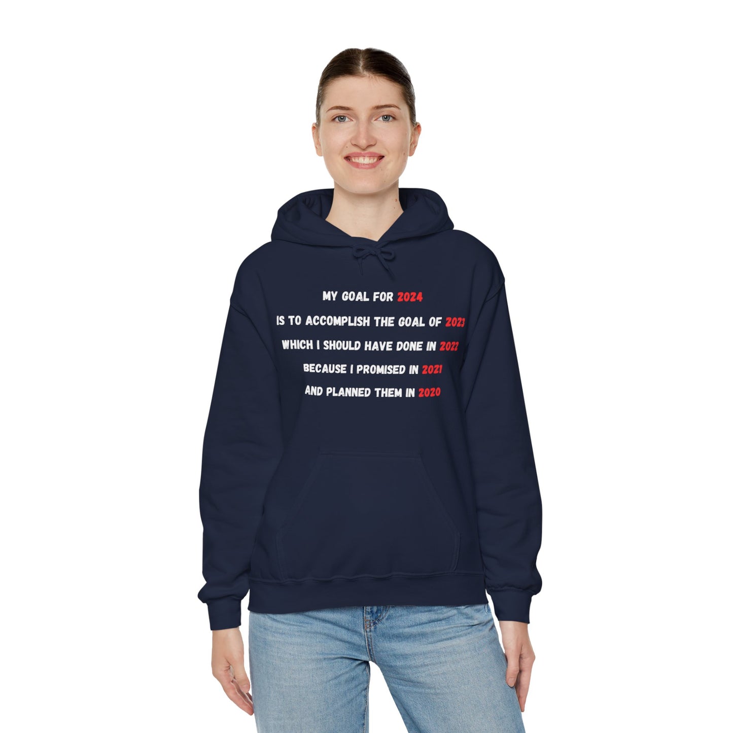 New Year Goal 2024 | Unisex Heavy Blend™ Hooded Sweatshirt