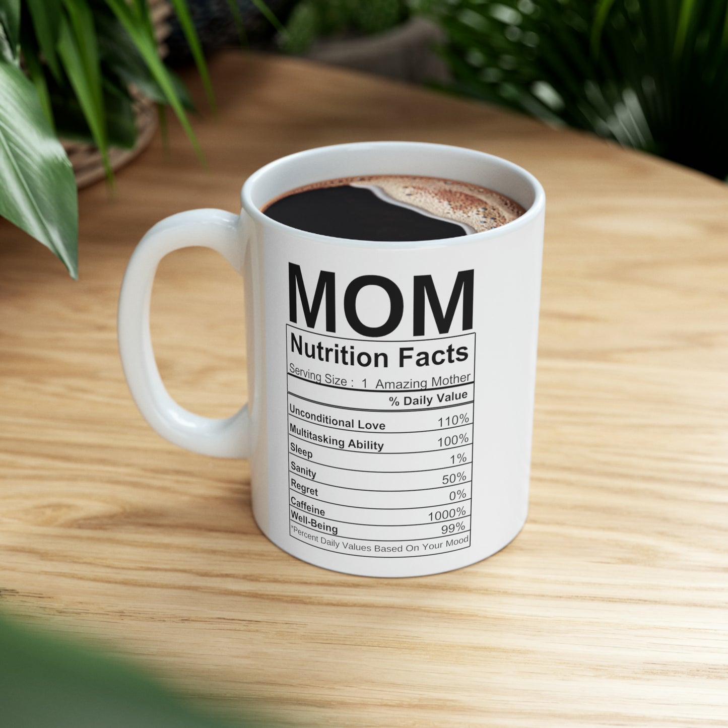 Mom Nutrition Facts | Ceramic Mug, 11oz