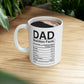 Dad Nutrition Facts | Ceramic Mug, 11oz