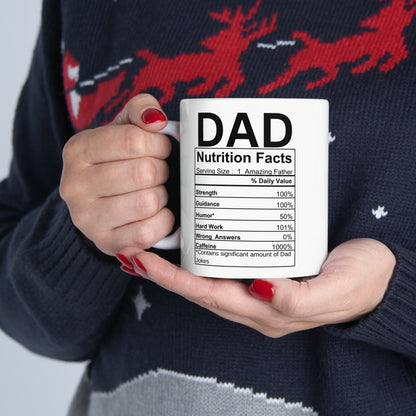 Dad Nutrition Facts | Ceramic Mug, 11oz