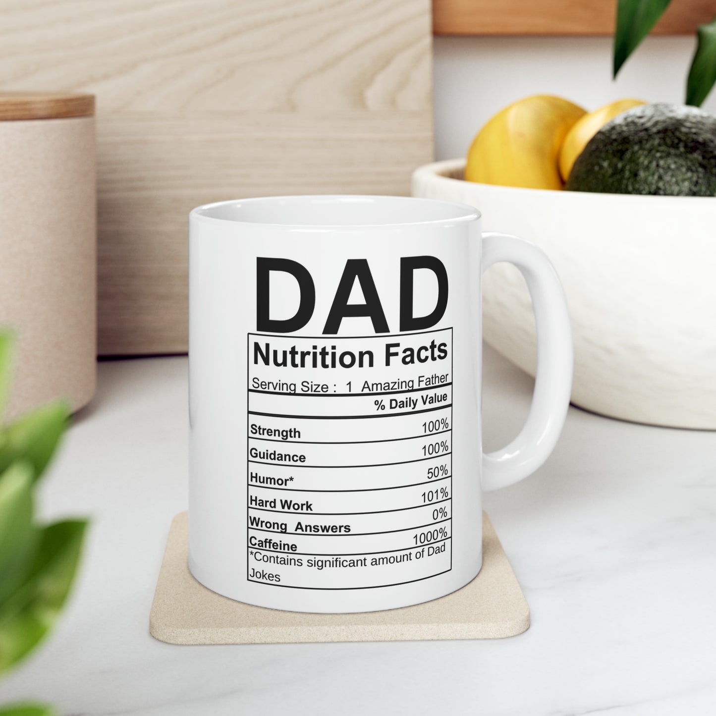 Dad Nutrition Facts | Ceramic Mug, 11oz