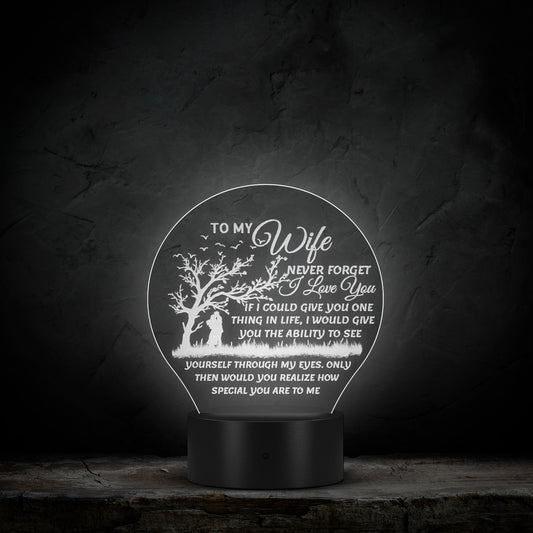 To My Wife | Circle Acrylic LED Sign | Heartfelt Message