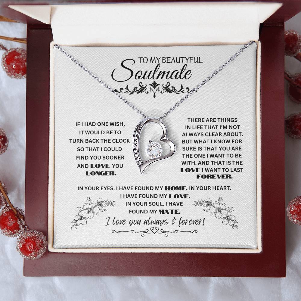 To My Soulmate Necklace, Valentine's day Gifts For Her, Valentines Gift For Soulmate, Wife, Gf, Girlfriend, Fiancee, Future Wife, Message Card Jewelry