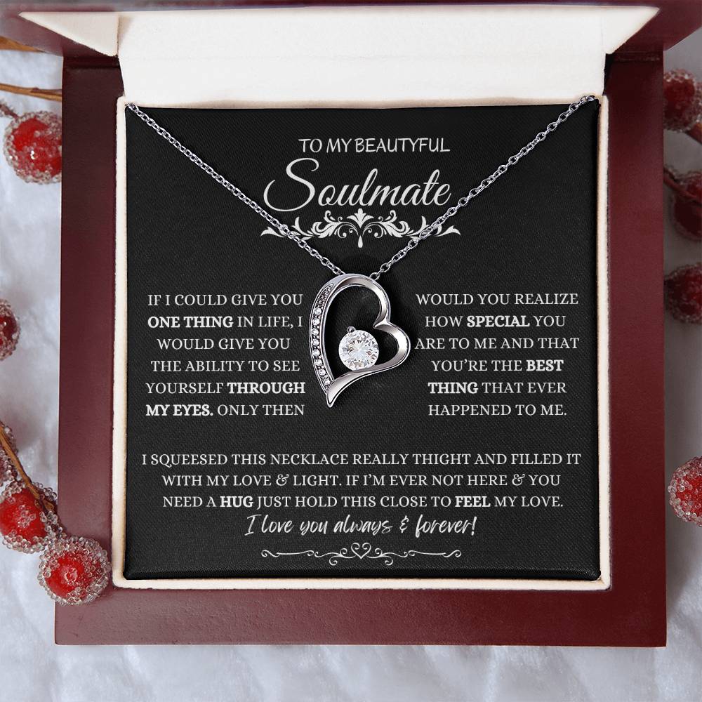 To My Soulmate Necklace, Valentine's day Gifts For Her, Valentines Gift For Soulmate, Wife, Gf, Girlfriend, Fiancee, Future Wife, Message Card Jewelry