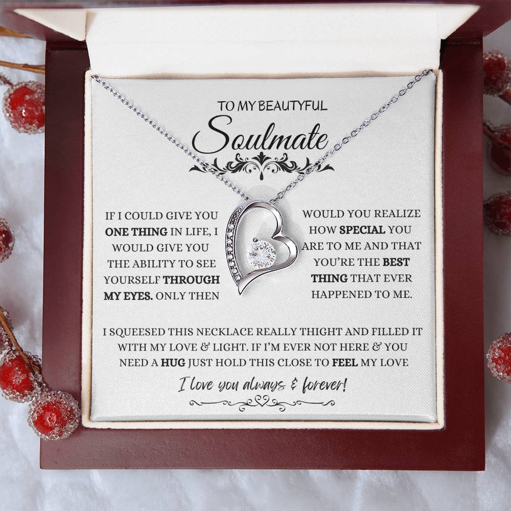 To My Soulmate Necklace, Valentine's day Gifts For Her, Valentines Gift For Soulmate, Wife, Gf, Girlfriend, Fiancee, Future Wife, Message Card Jewelry