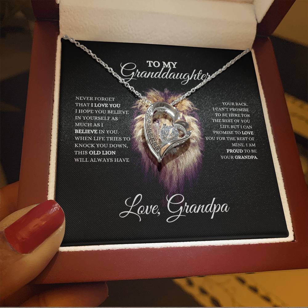 To My Granddaughter | Forever Love Necklace | Heartfelt Message From Grandpa