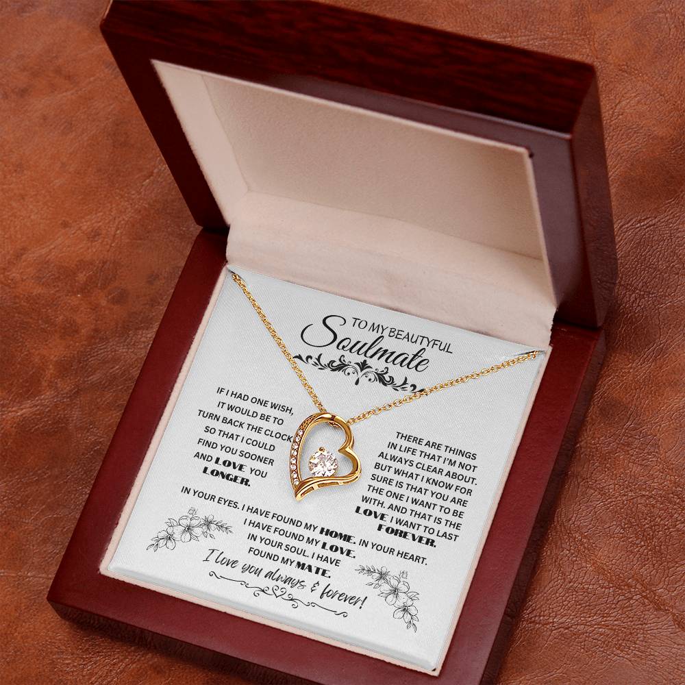 To My Soulmate Necklace, Valentine's day Gifts For Her, Valentines Gift For Soulmate, Wife, Gf, Girlfriend, Fiancee, Future Wife, Message Card Jewelry