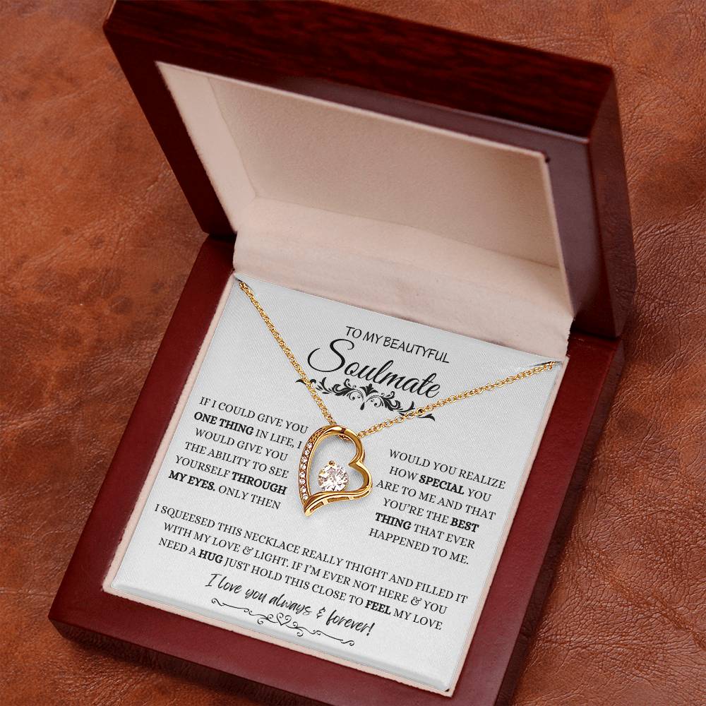 To My Soulmate Necklace, Valentine's day Gifts For Her, Valentines Gift For Soulmate, Wife, Gf, Girlfriend, Fiancee, Future Wife, Message Card Jewelry