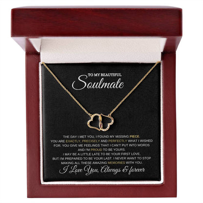 To My Soulmate Necklace | Everlasting Life Necklace | 10k Gold| Heartfelt Message | luxury Box