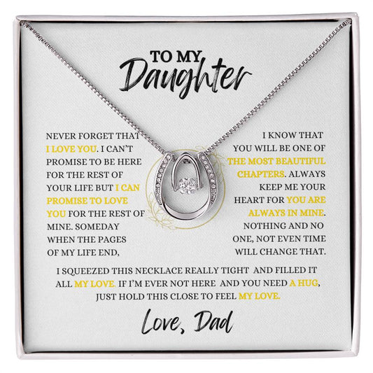 TO  MY DAUGHTER - Necklace Gift From Dad, Daughter Gift, Inspirational Strength Gift, Daughter Necklace, Love Knot, 14k Sentimental