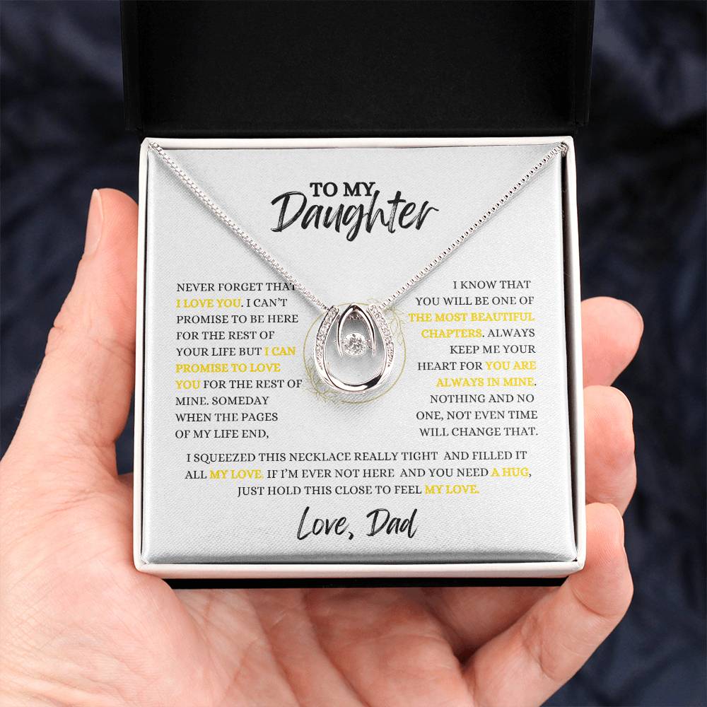 TO  MY DAUGHTER - Necklace Gift From Dad, Daughter Gift, Inspirational Strength Gift, Daughter Necklace, Love Knot, 14k Sentimental