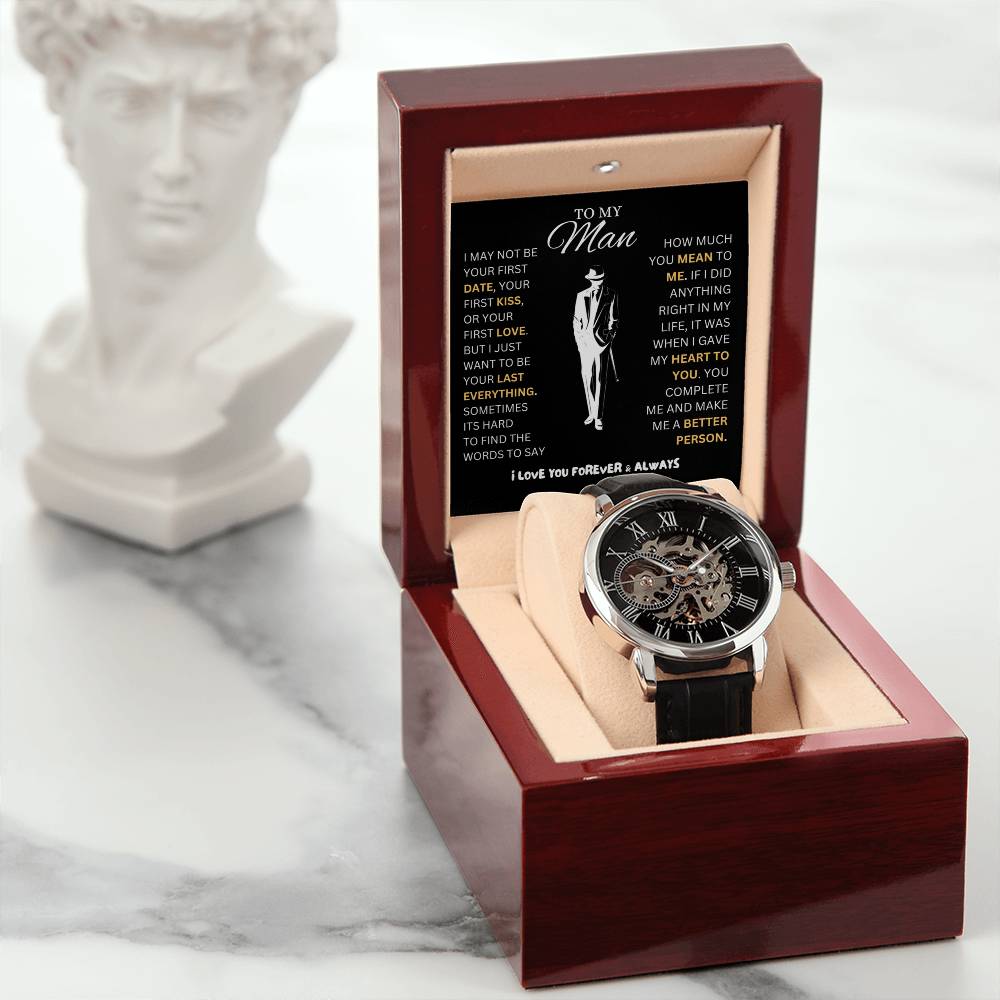 To My Man | Men's Openwork Watch | Heartfelt Message