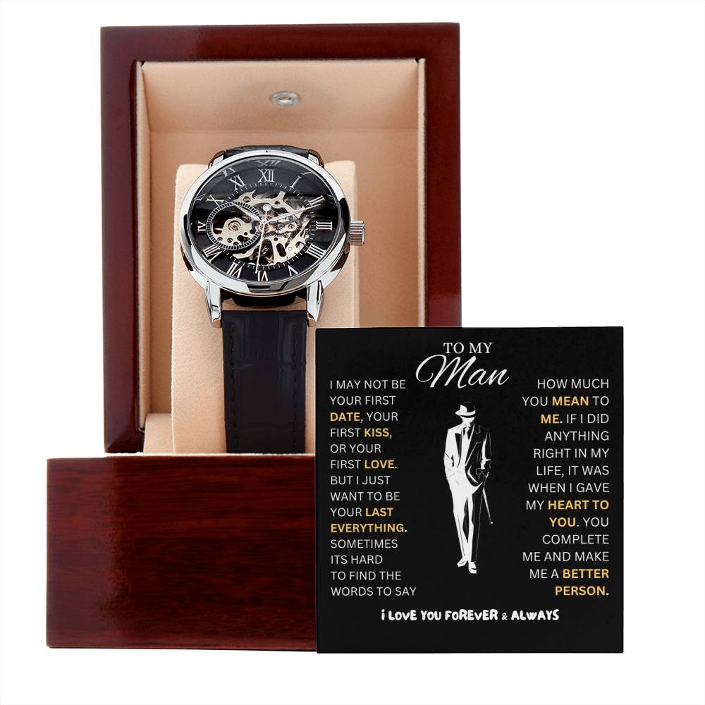 To My Man | Men's Openwork Watch | Heartfelt Message