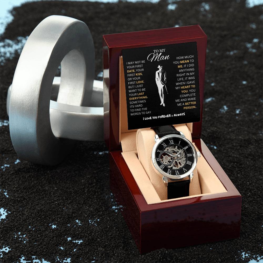 To My Man | Men's Openwork Watch | Heartfelt Message