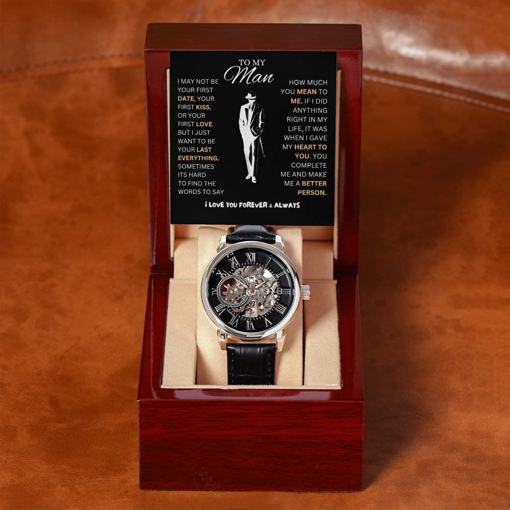 To My Man | Men's Openwork Watch | Heartfelt Message