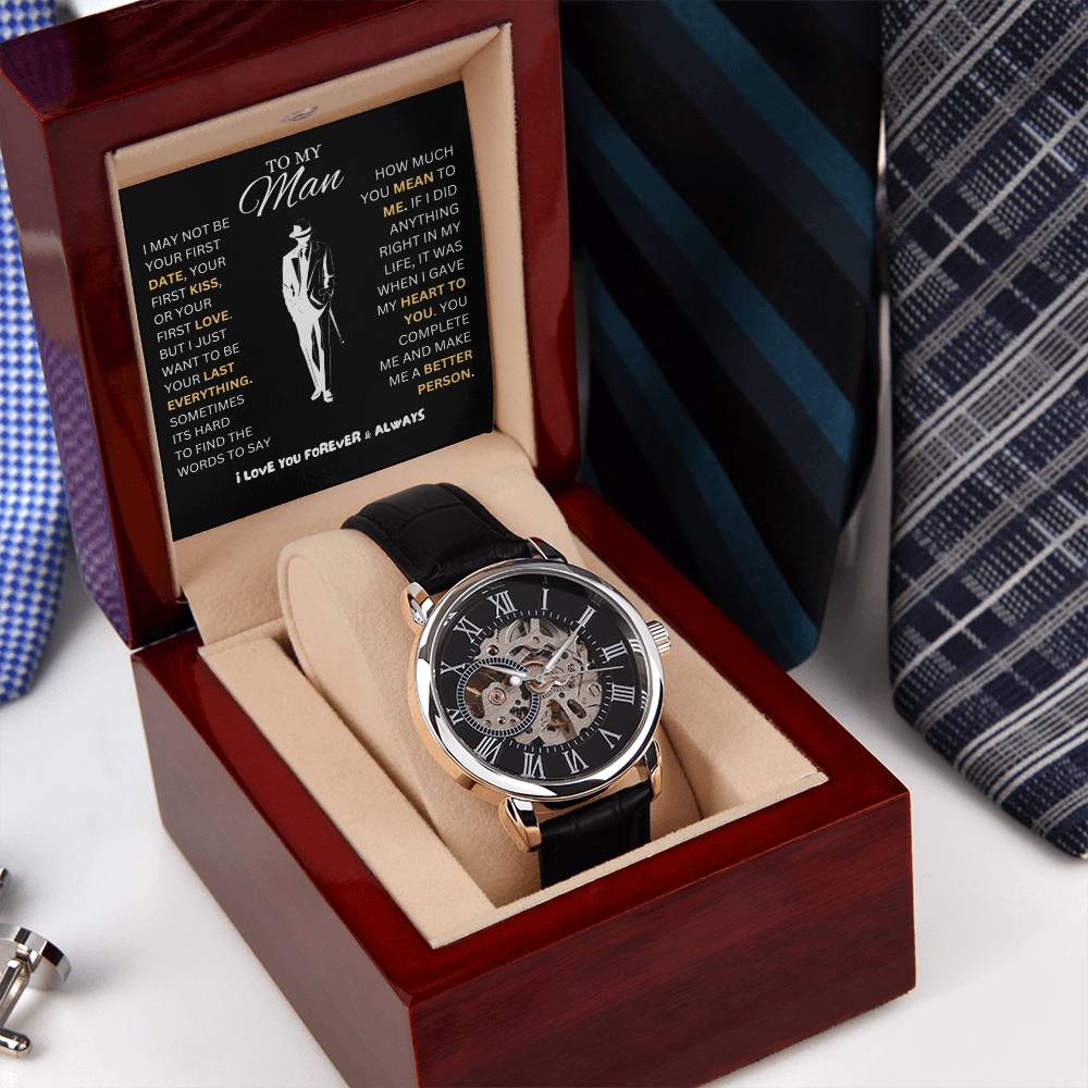 To My Man | Men's Openwork Watch | Heartfelt Message