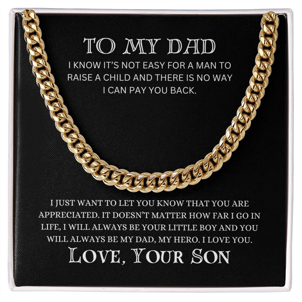 To My Dad | Cuban Link Chain | Heartfelt Message