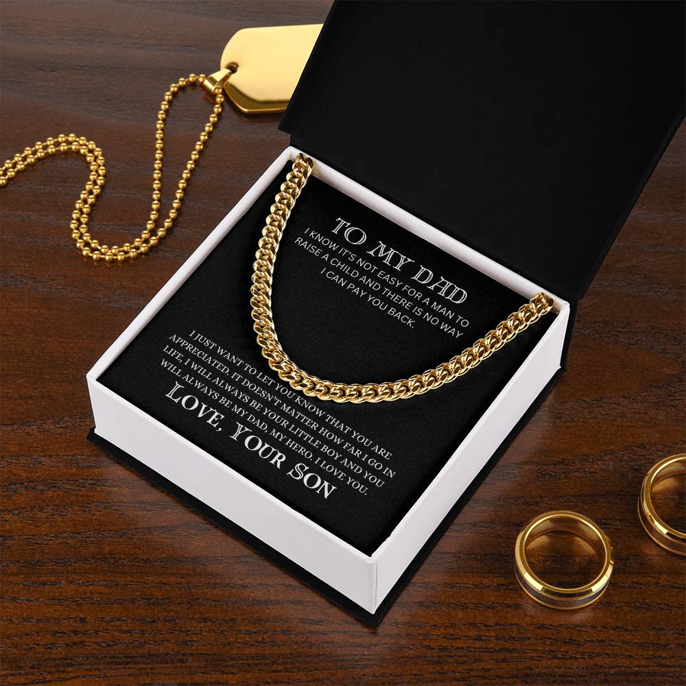 To My Dad | Cuban Link Chain | Heartfelt Message