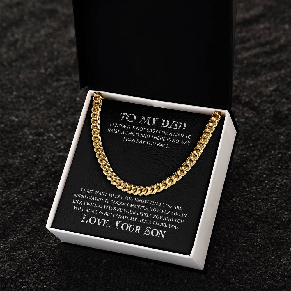 To My Dad | Cuban Link Chain | Heartfelt Message