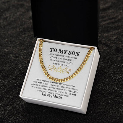 To My Son | Cuban Link Chain | Heartfelt Message From Mom