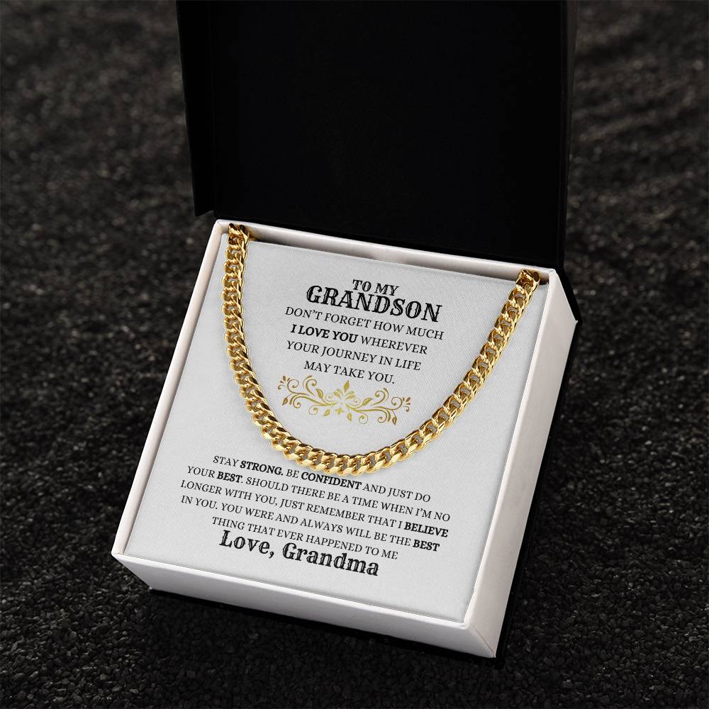 TO MY GRANDSON | CUBAN LINK CHAIN | HEARTFELT MESSAGE