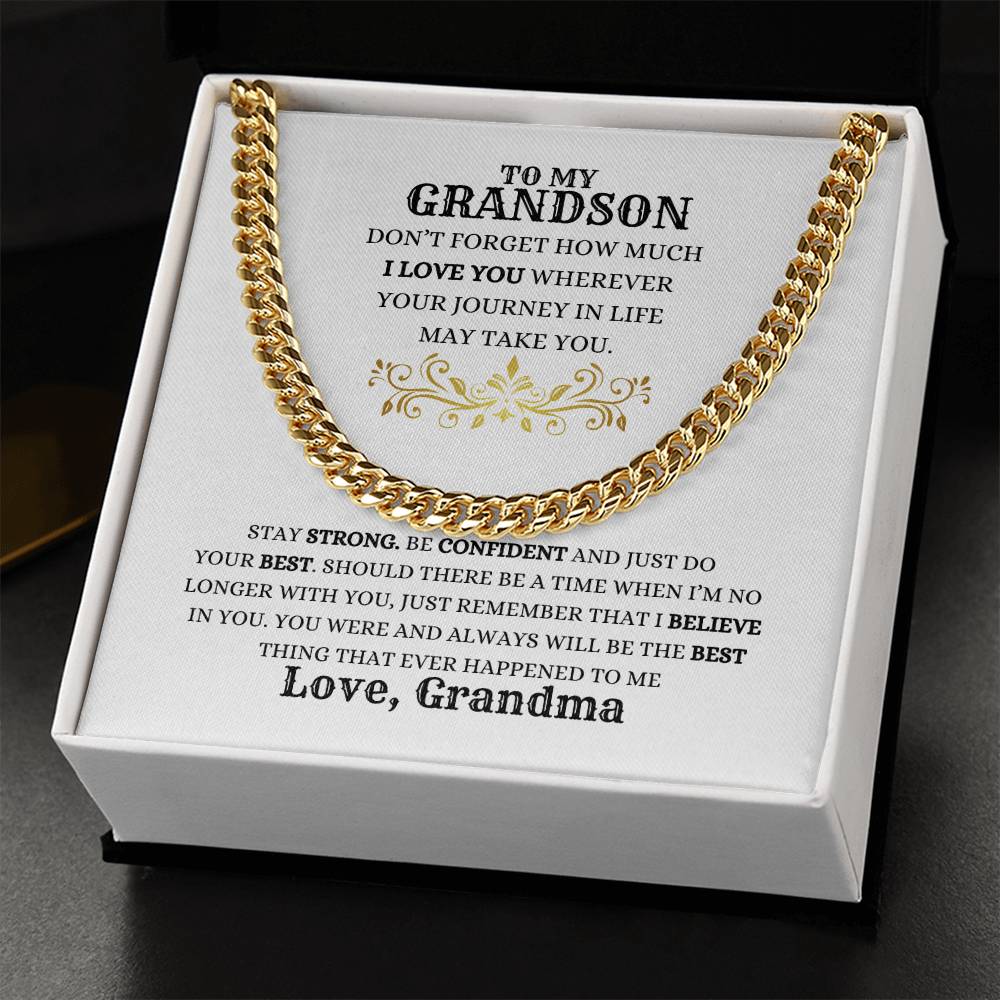 TO MY GRANDSON | CUBAN LINK CHAIN | HEARTFELT MESSAGE