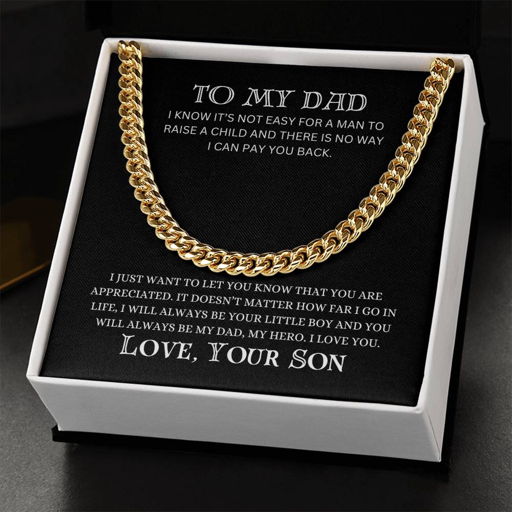 To My Dad | Cuban Link Chain | Heartfelt Message