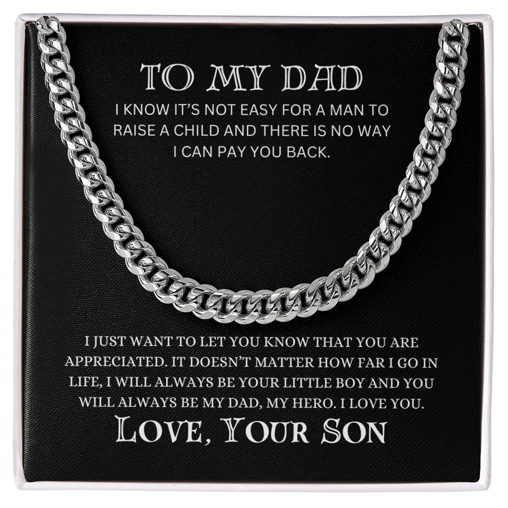 To My Dad | Cuban Link Chain | Heartfelt Message