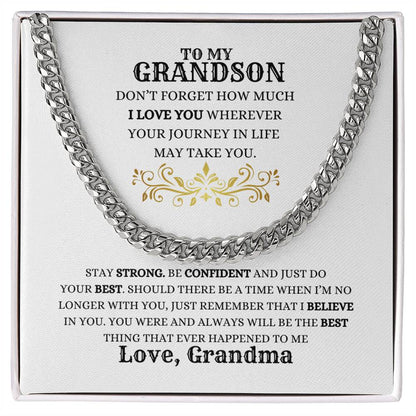 TO MY GRANDSON | CUBAN LINK CHAIN | HEARTFELT MESSAGE