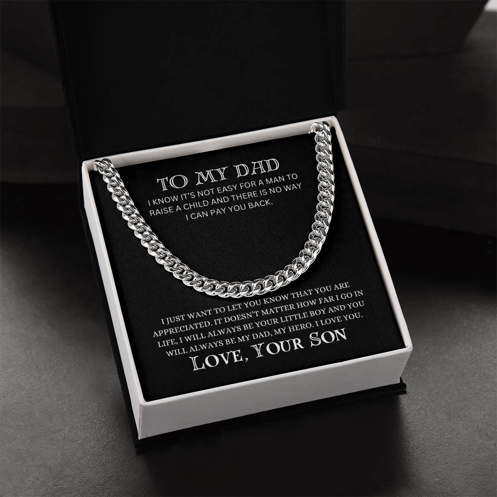 To My Dad | Cuban Link Chain | Heartfelt Message