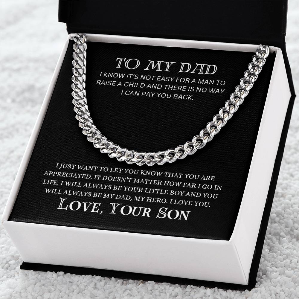 To My Dad | Cuban Link Chain | Heartfelt Message