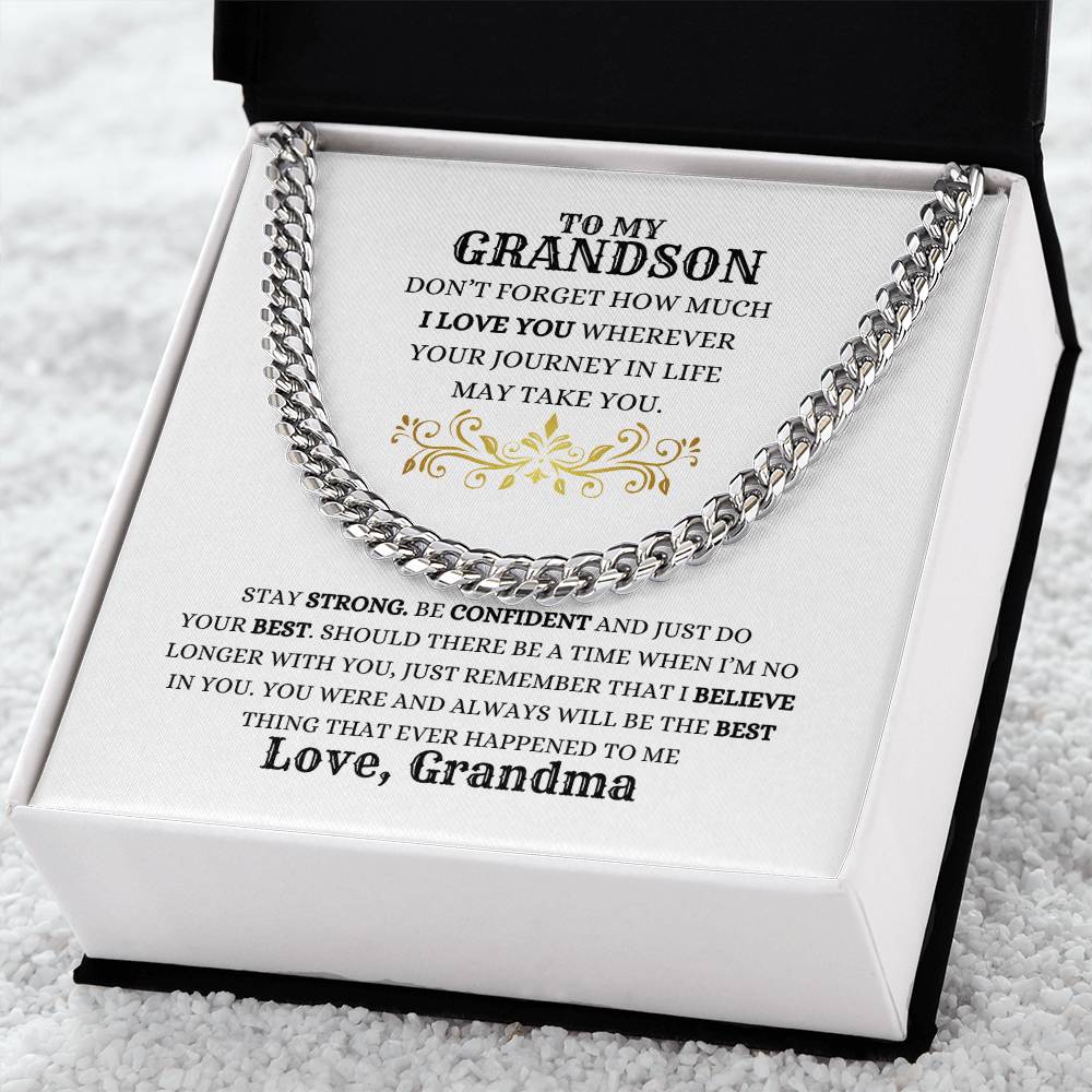 TO MY GRANDSON | CUBAN LINK CHAIN | HEARTFELT MESSAGE