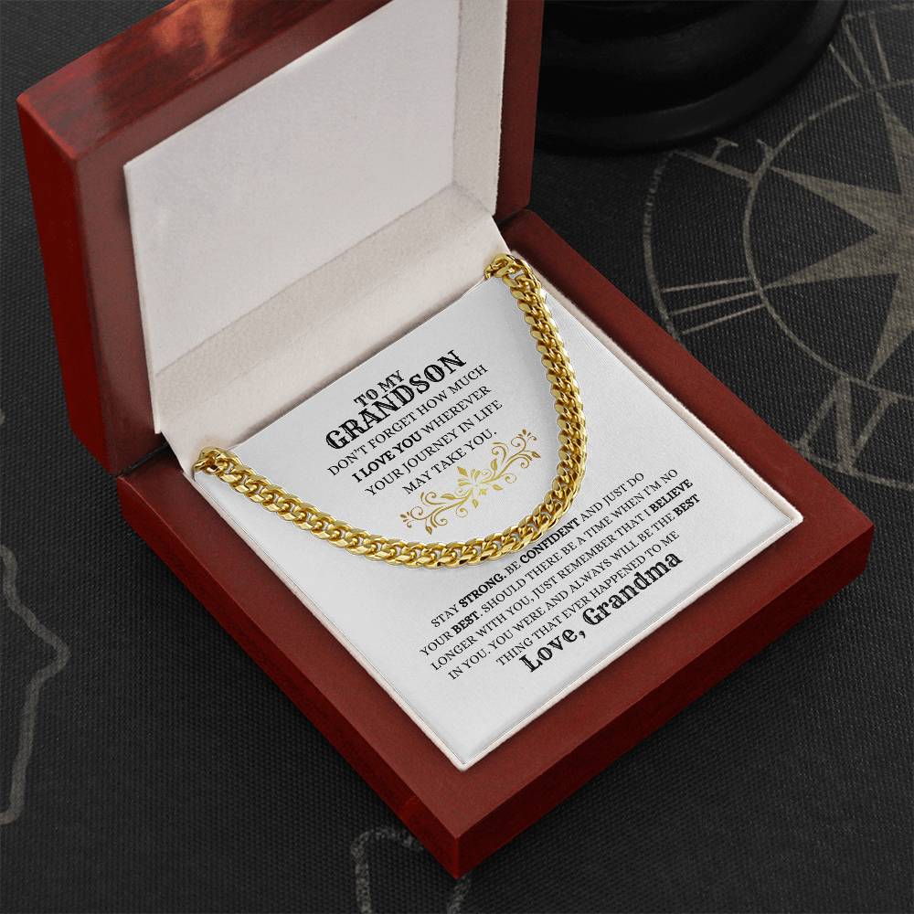 TO MY GRANDSON | CUBAN LINK CHAIN | HEARTFELT MESSAGE