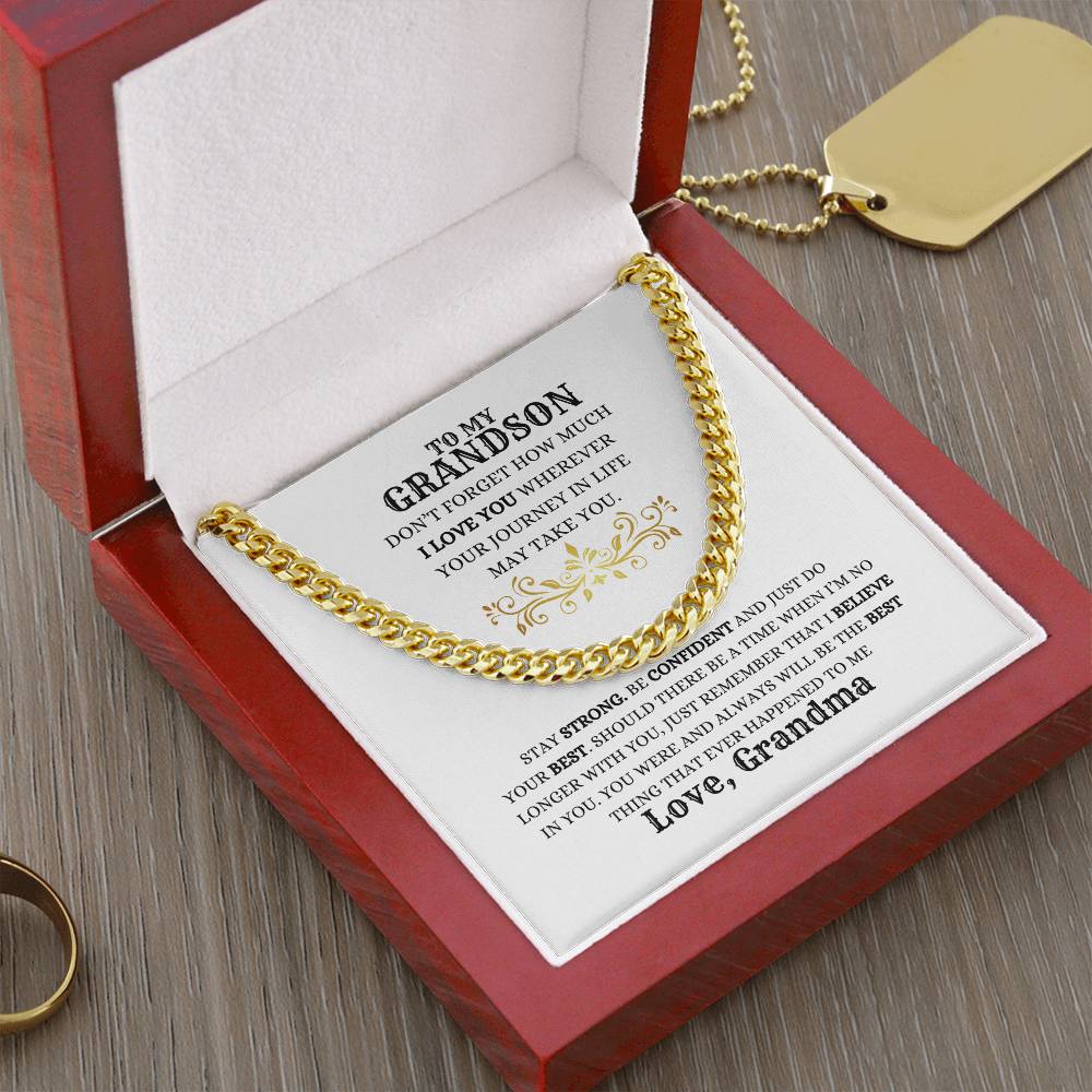 TO MY GRANDSON | CUBAN LINK CHAIN | HEARTFELT MESSAGE