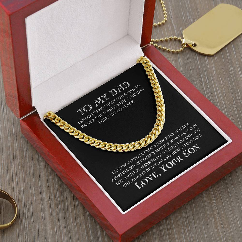 To My Dad | Cuban Link Chain | Heartfelt Message