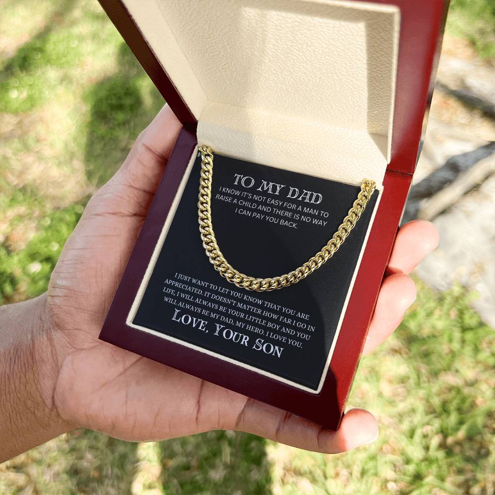 To My Dad | Cuban Link Chain | Heartfelt Message