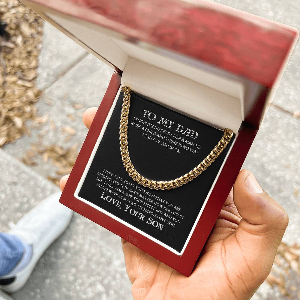 To My Dad | Cuban Link Chain | Heartfelt Message