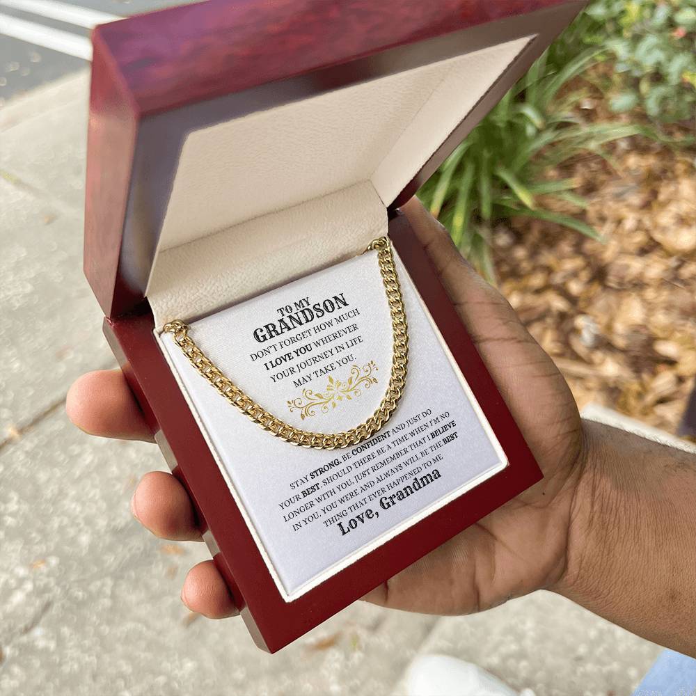 TO MY GRANDSON | CUBAN LINK CHAIN | HEARTFELT MESSAGE