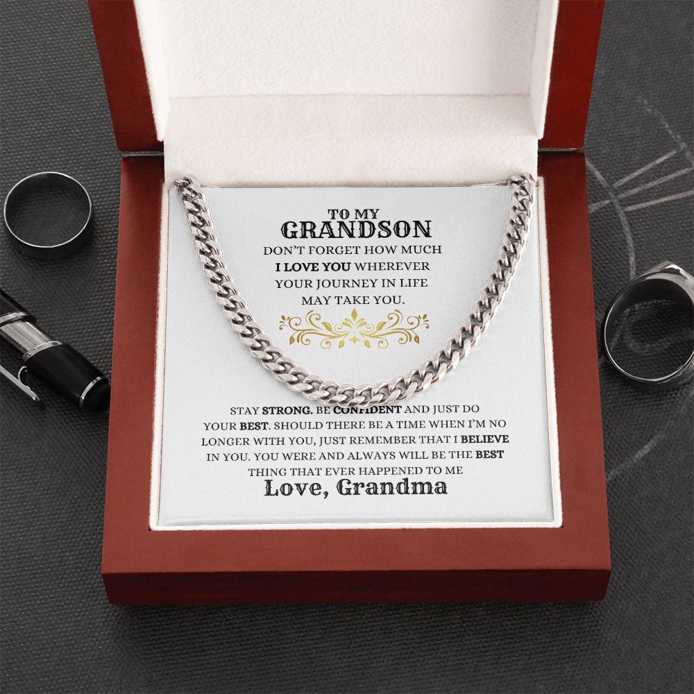 TO MY GRANDSON | CUBAN LINK CHAIN | HEARTFELT MESSAGE