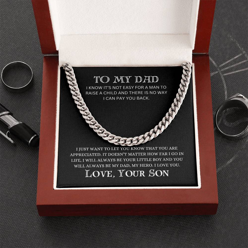 To My Dad | Cuban Link Chain | Heartfelt Message