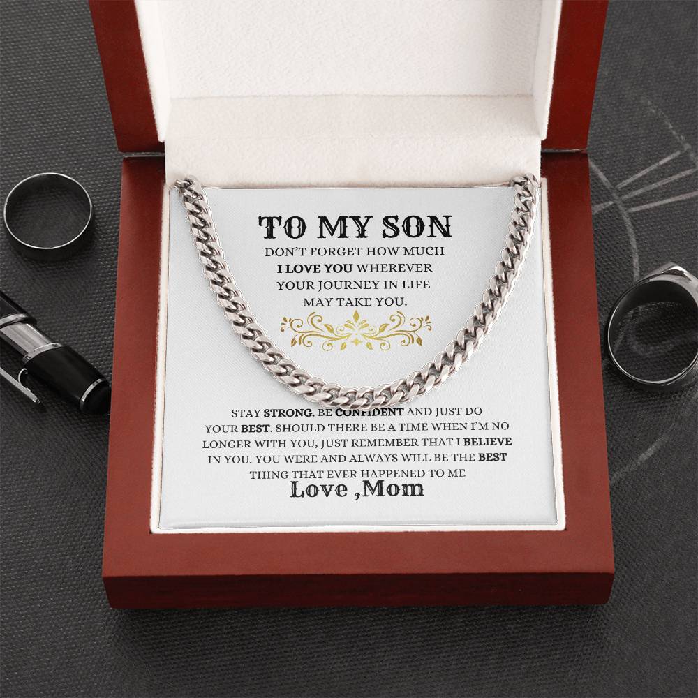 To My Son | Cuban Link Chain | Heartfelt Message From Mom