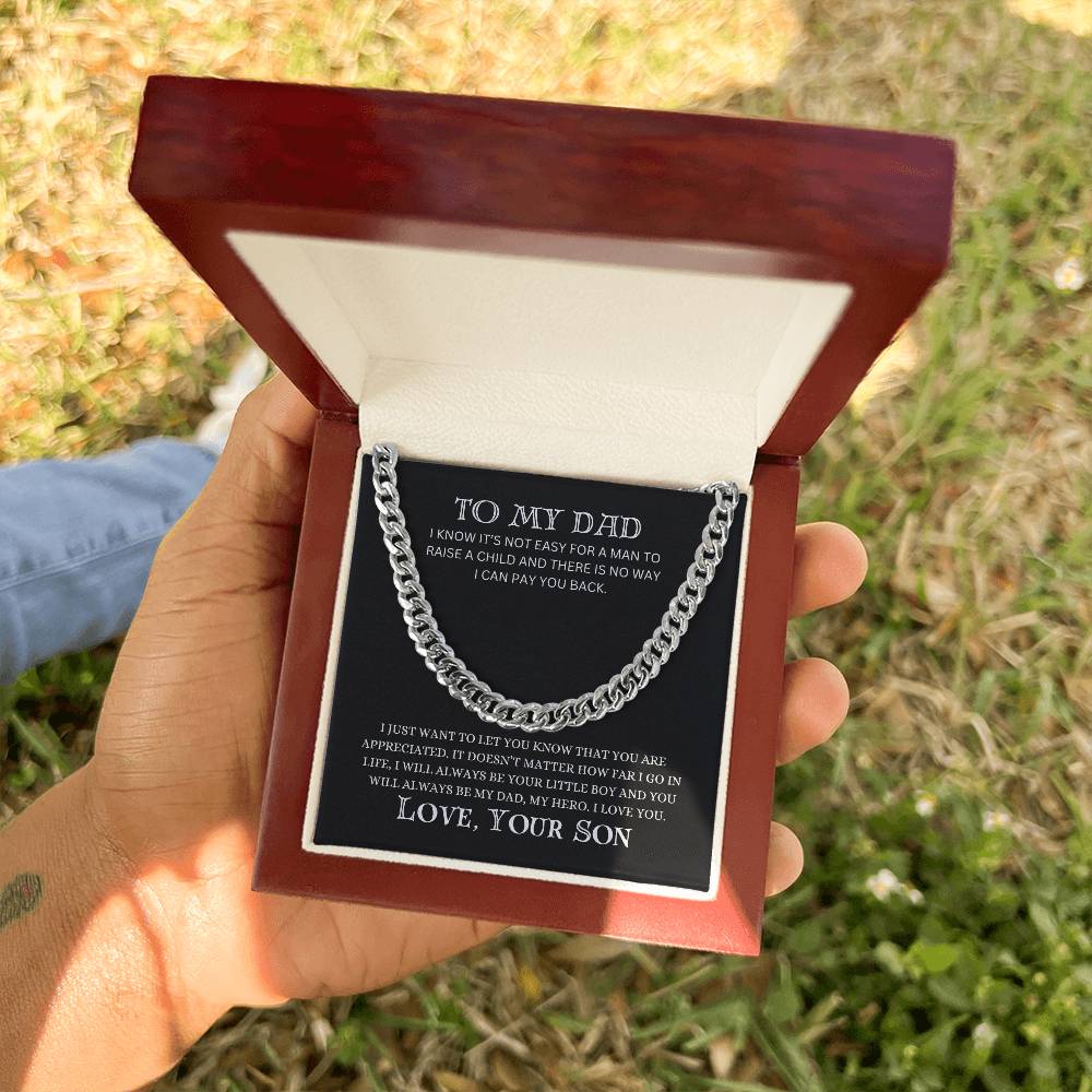 To My Dad | Cuban Link Chain | Heartfelt Message